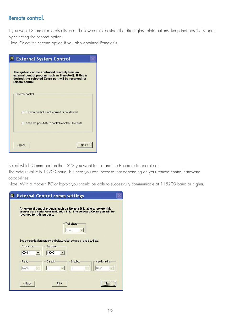 Remote control | ILS ILS22G winXP User Manual | Page 21 / 31