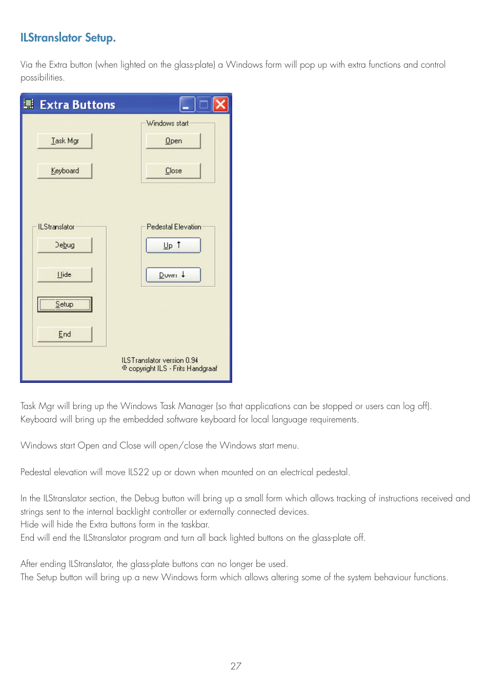 Ilstranslator setup | ILS ILS22G winXP User Manual | Page 29 / 31