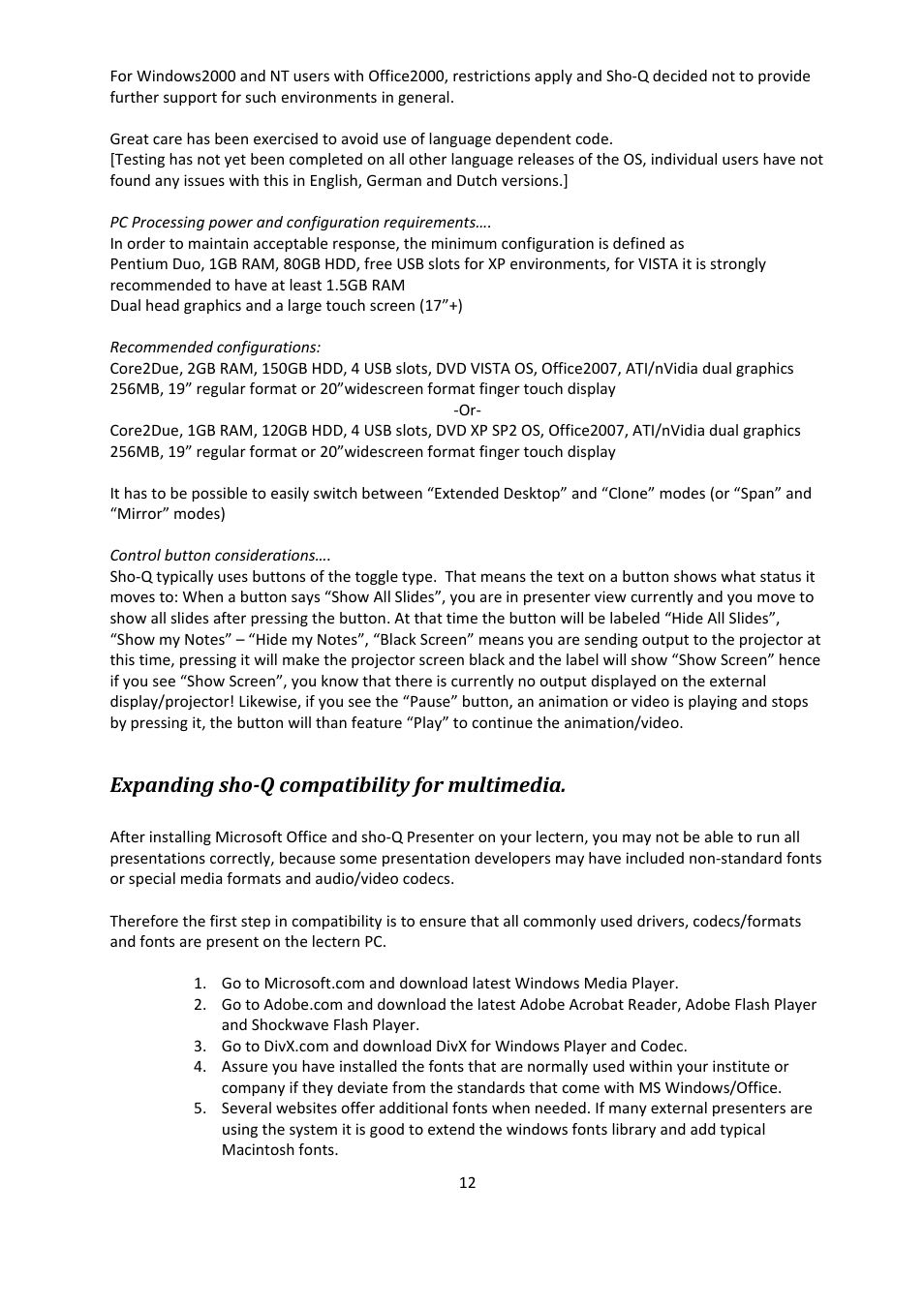 Expanding sho­q compatibility for multimedia | ILS Sho-Q User Manual | Page 12 / 15