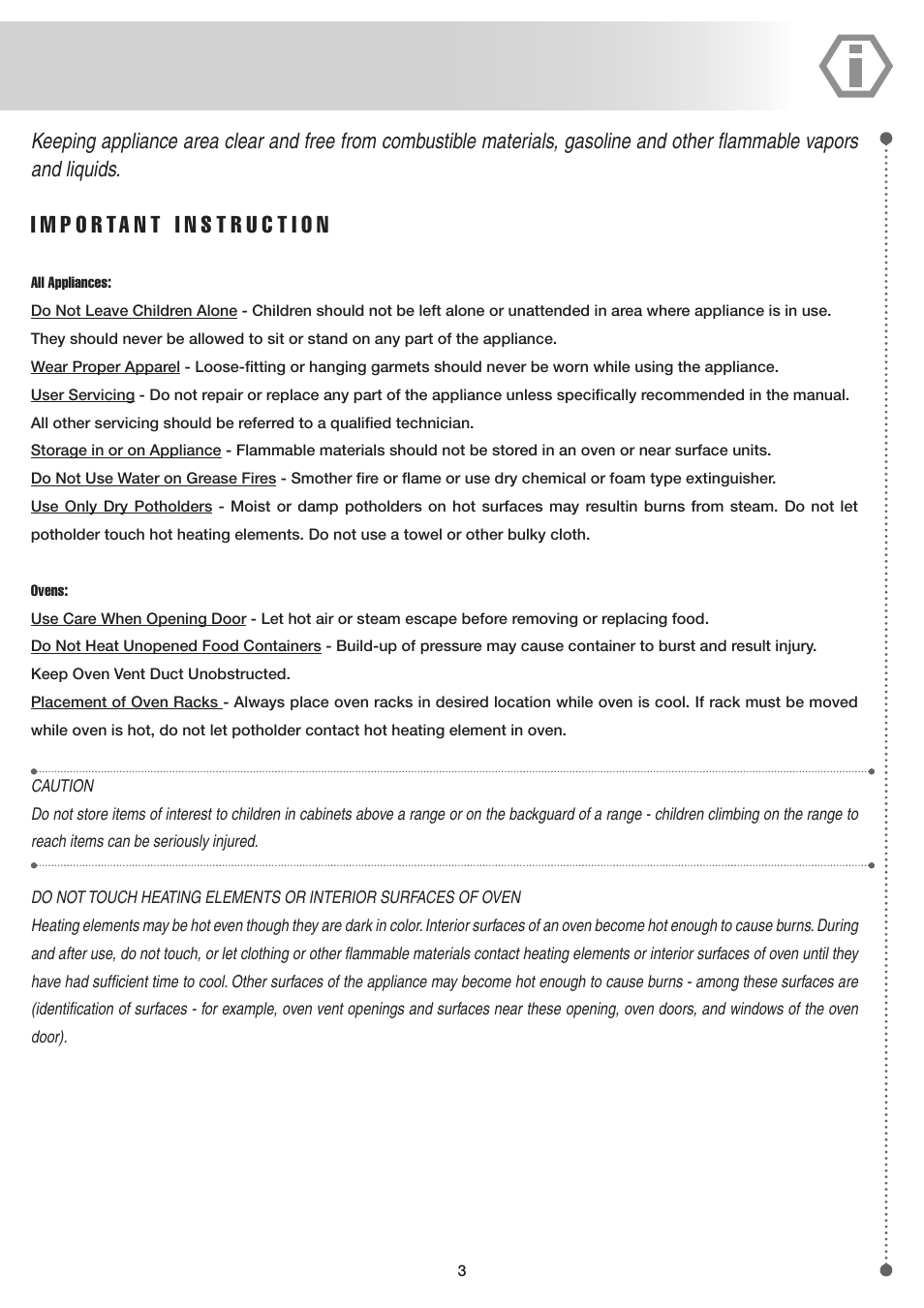 ilve UP60 Majestic User Manual | Page 3 / 48