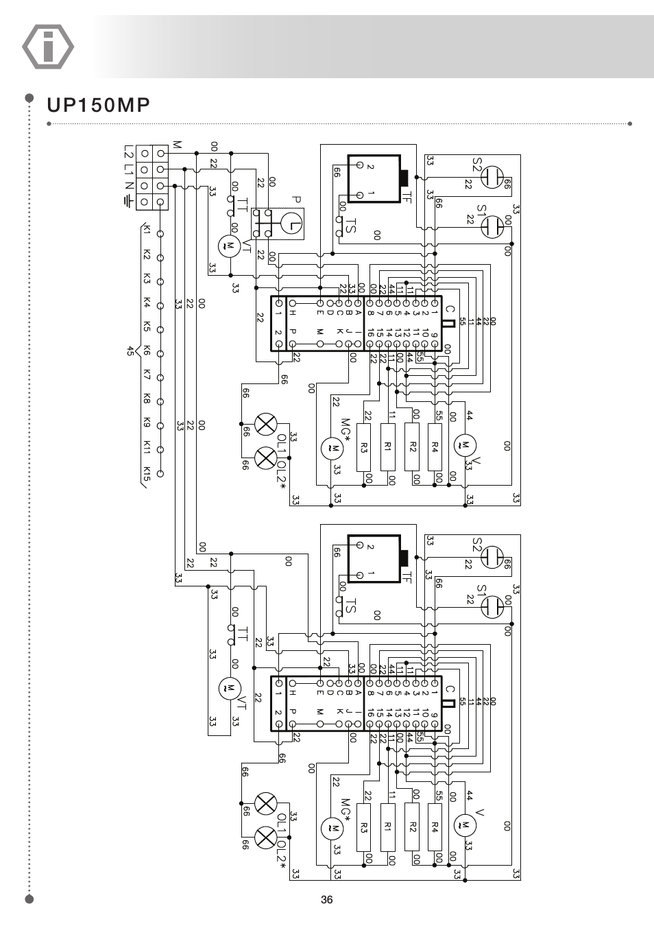 Up150mp | ilve UP60 Majestic User Manual | Page 36 / 48