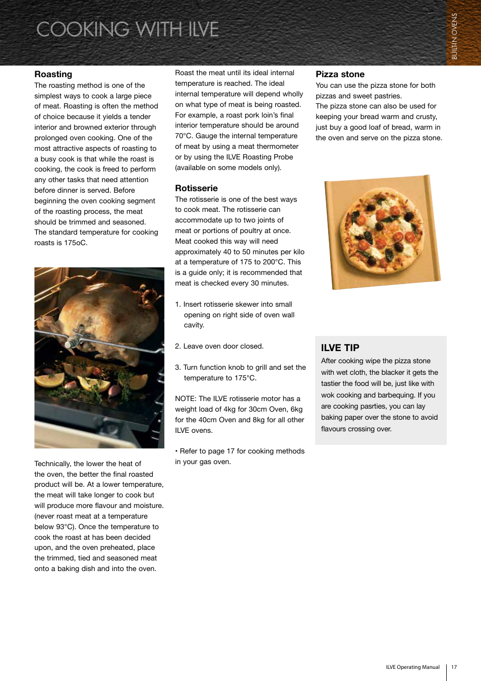 Cooking with ilve, Ilve tip | ilve Built-in Oven User Manual | Page 17 / 40