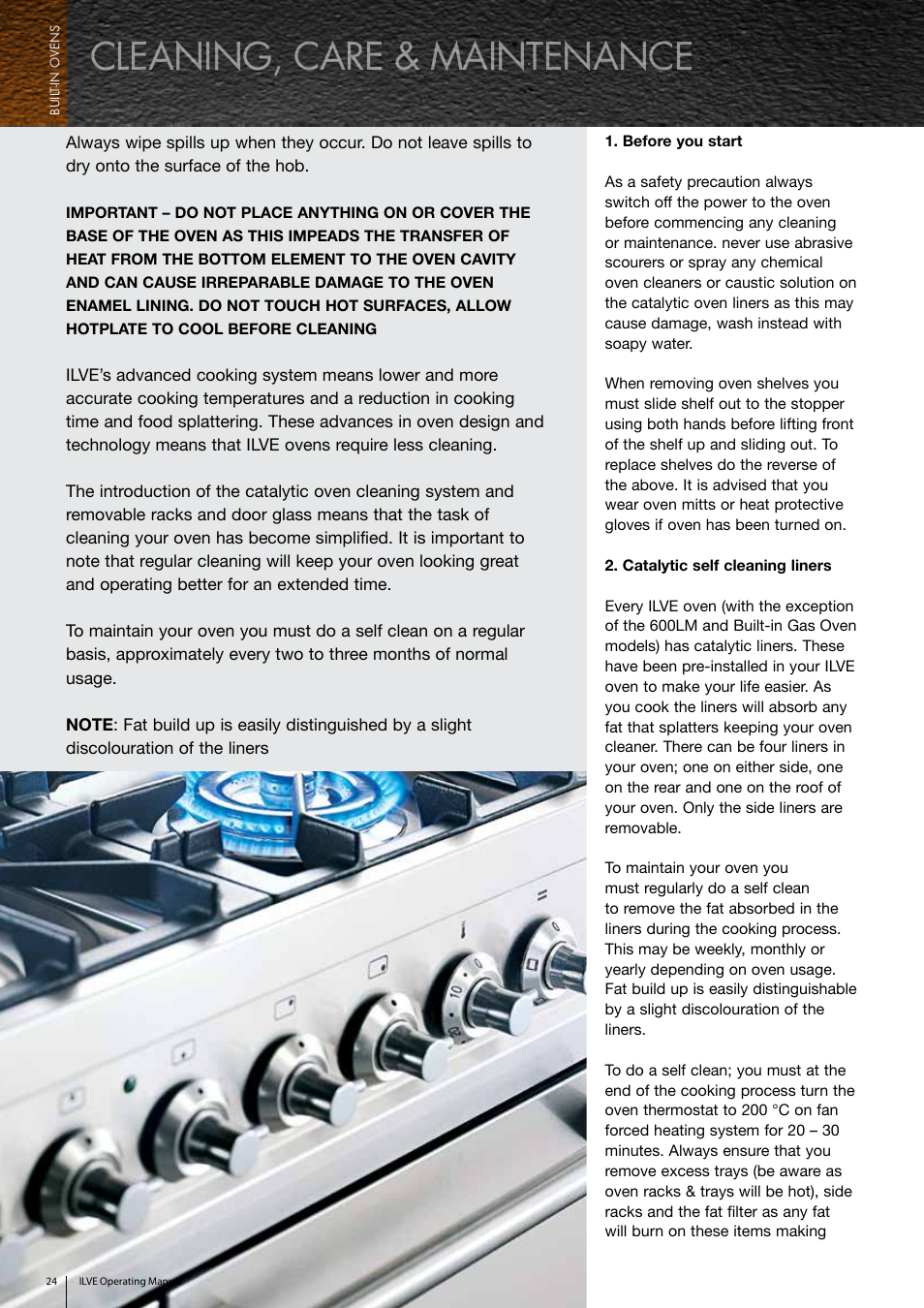 Cleaning, care & maintenance | ilve Built-in Oven User Manual | Page 24 / 40