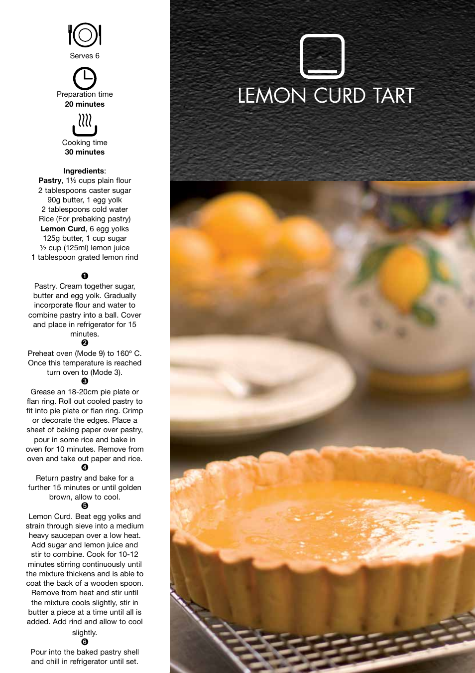 Lemon curd tart | ilve Built-in Oven User Manual | Page 33 / 40