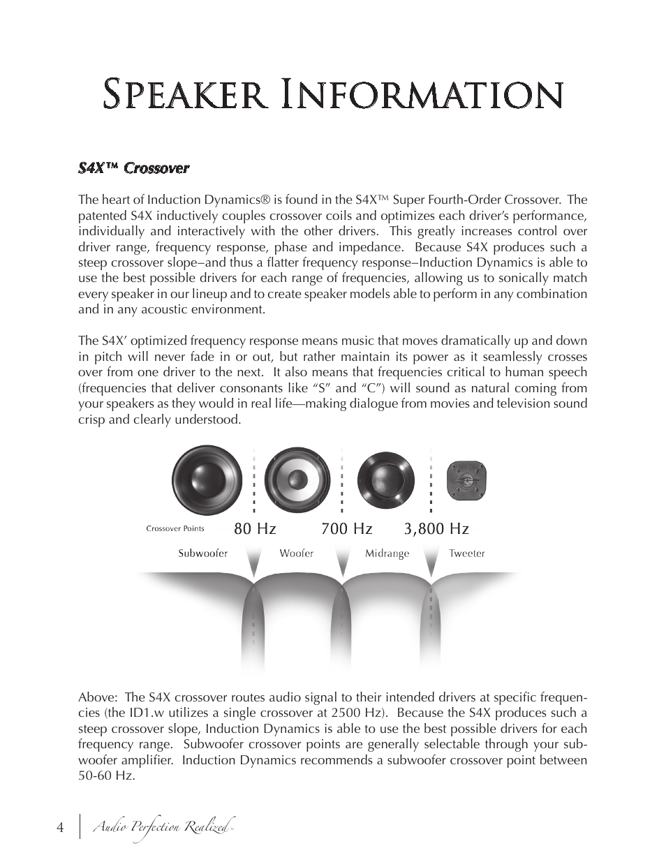 Speaker information | Induction Dynamics ID1.w User Manual | Page 5 / 14