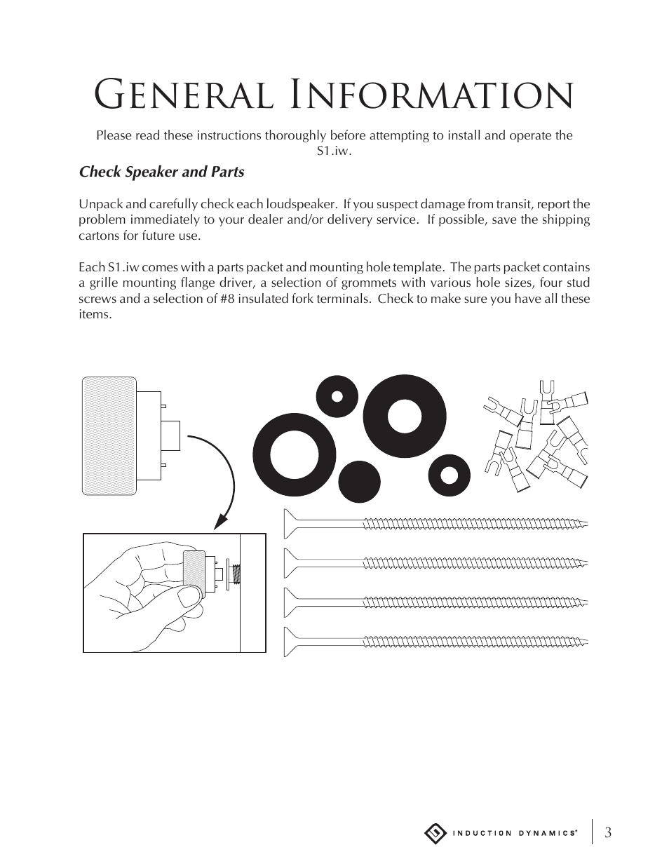 General information | Induction Dynamics S1.iw User Manual | Page 5 / 19