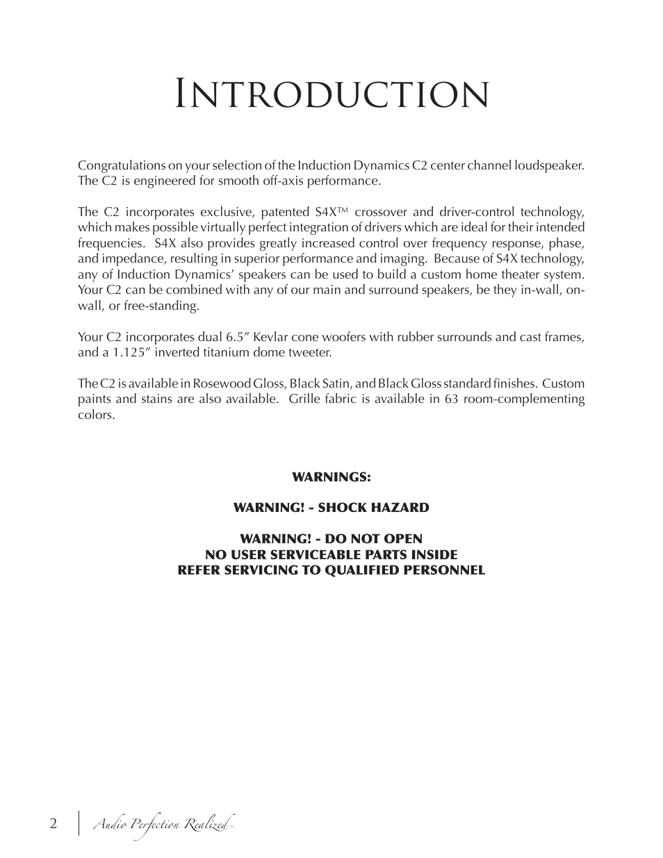 Introduction | Induction Dynamics C2 User Manual | Page 3 / 13