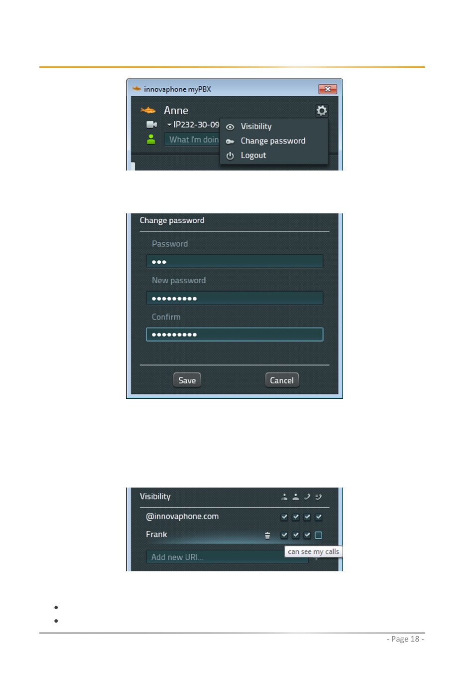 innovaphone myPBX Version 10 User Manual | Page 18 / 22