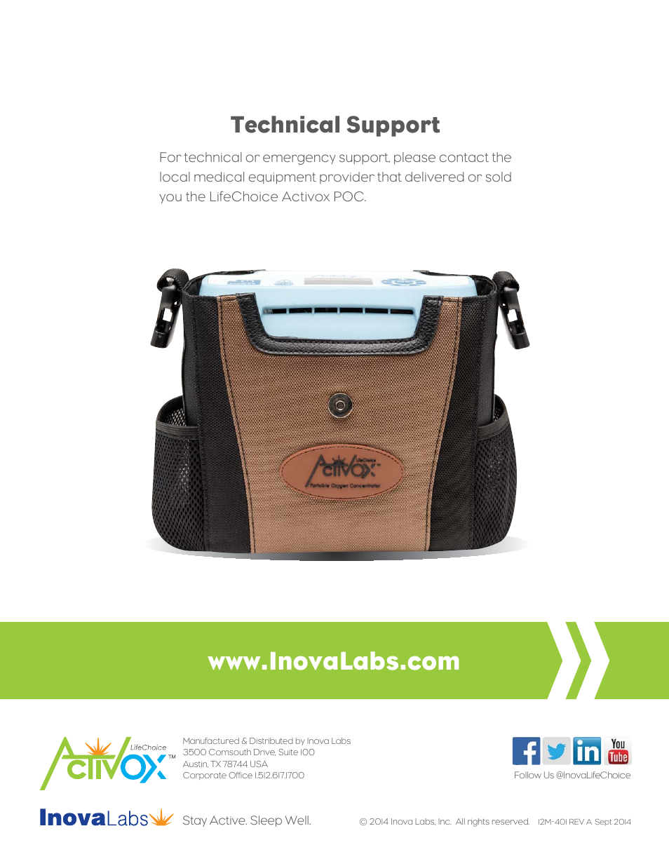 Technical support | Inova Labs XYC100B-P4L Quick Start User Manual | Page 8 / 8