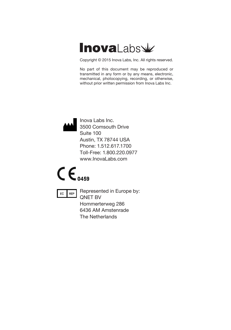 Inova Labs XYC100B-SPT User Manual | Page 2 / 32