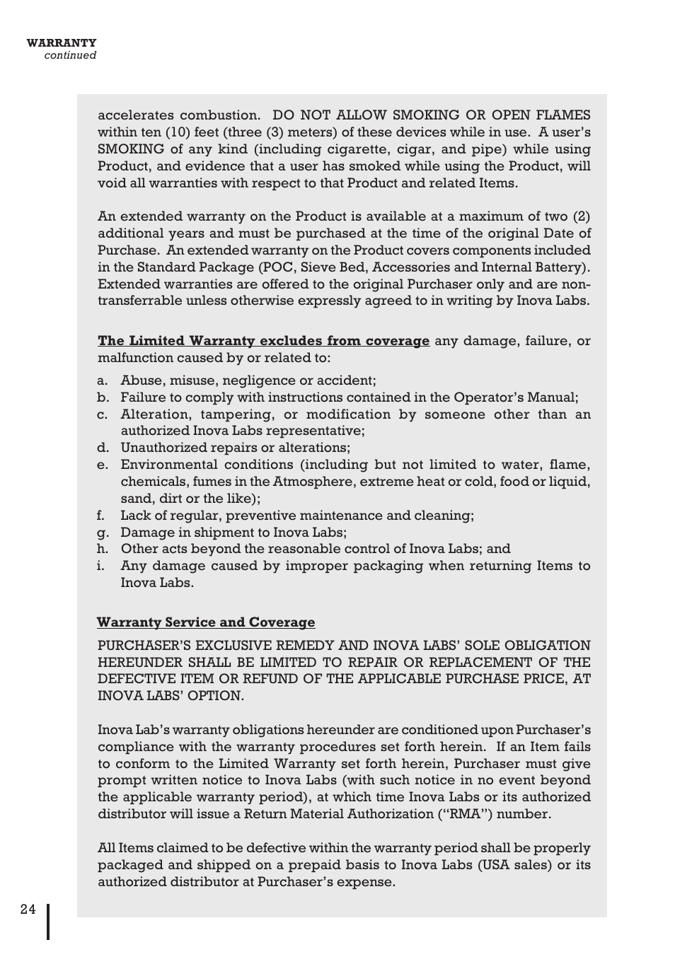 Inova Labs XYC100B-SPT User Manual | Page 26 / 32