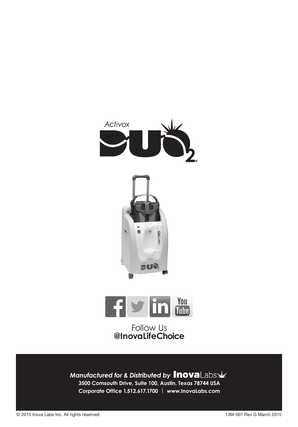Follow us @inovalifechoice | Inova Labs Activox DUO2 User Manual | Page 36 / 36