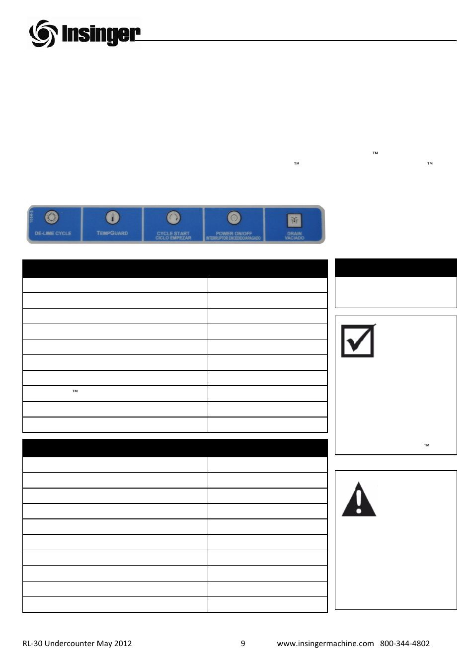 Insinger RL-30 User Manual | Page 10 / 39