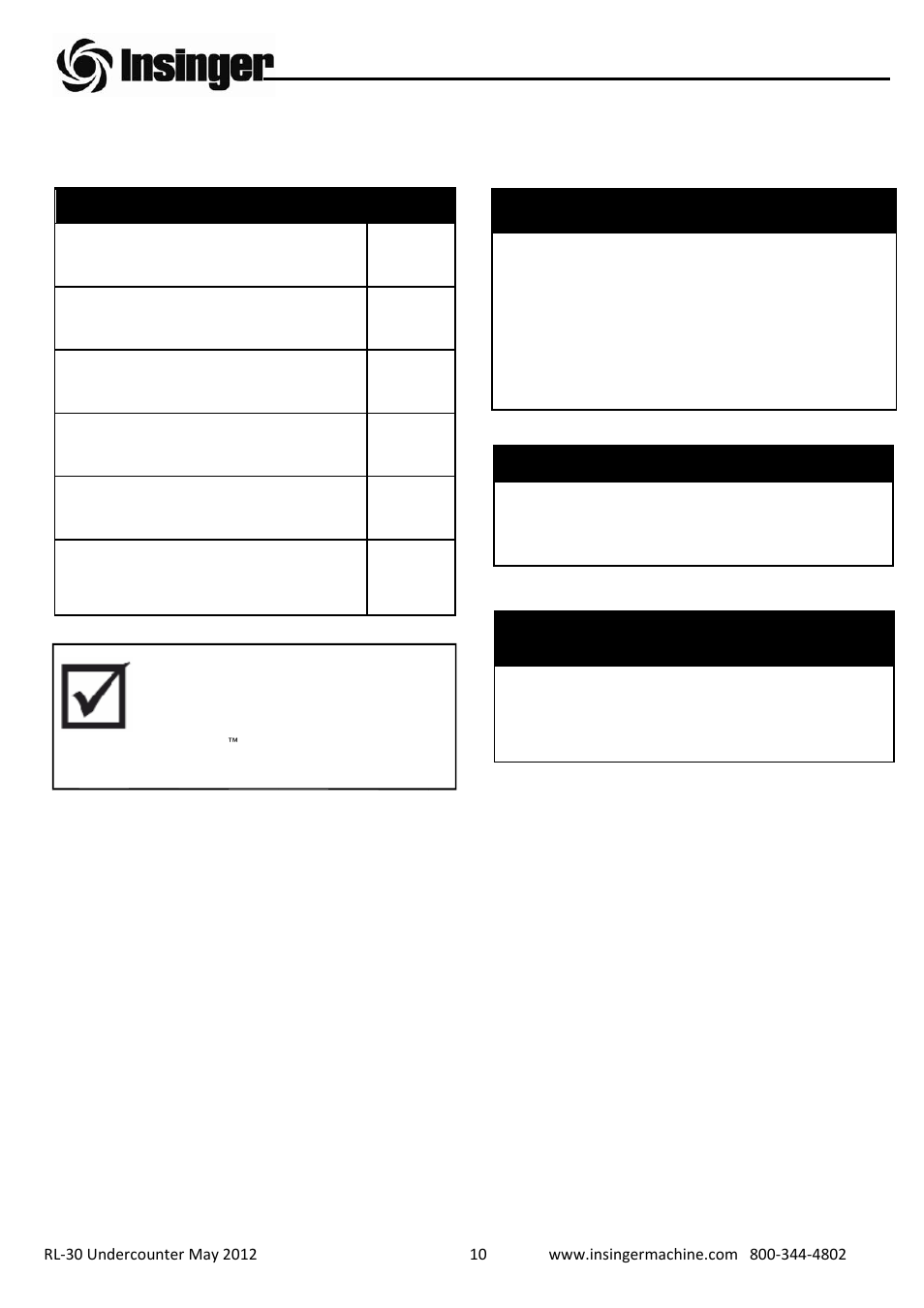 Insinger RL-30 User Manual | Page 11 / 39