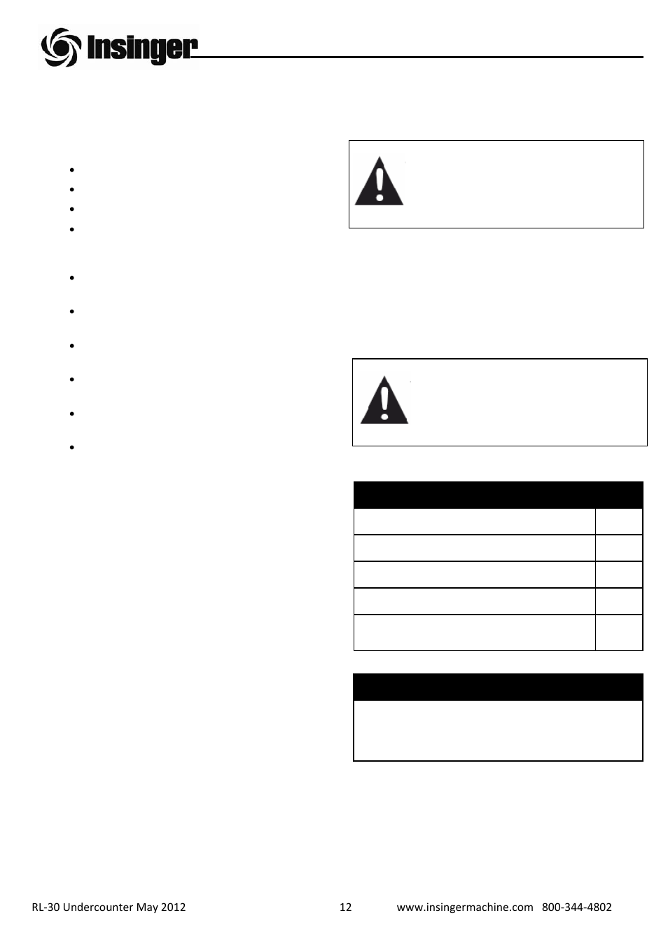 Insinger RL-30 User Manual | Page 13 / 39