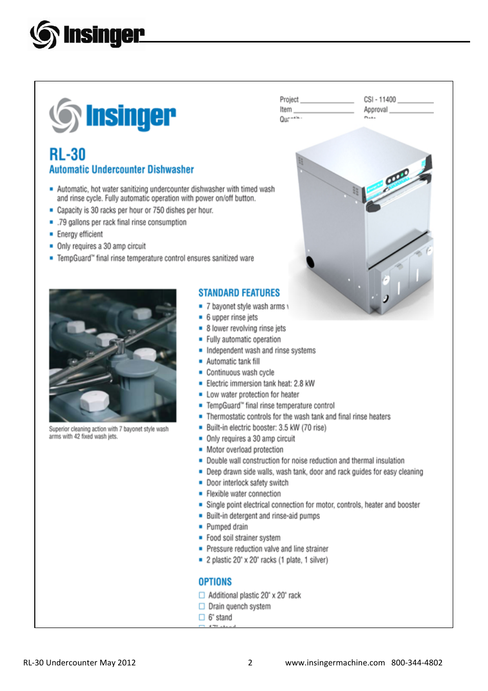 Insinger RL-30 User Manual | Page 3 / 39