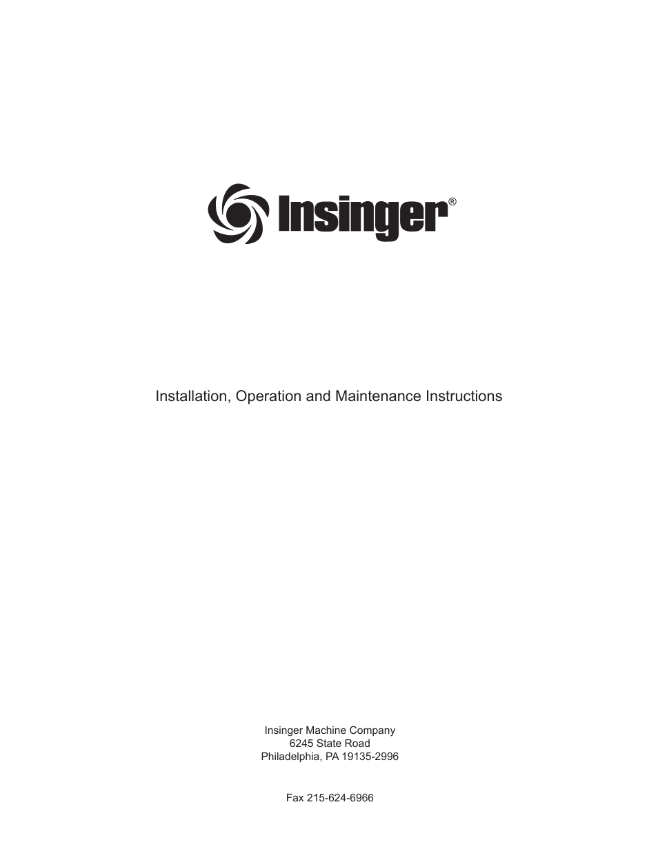 Insinger GW-40 User Manual | 38 pages