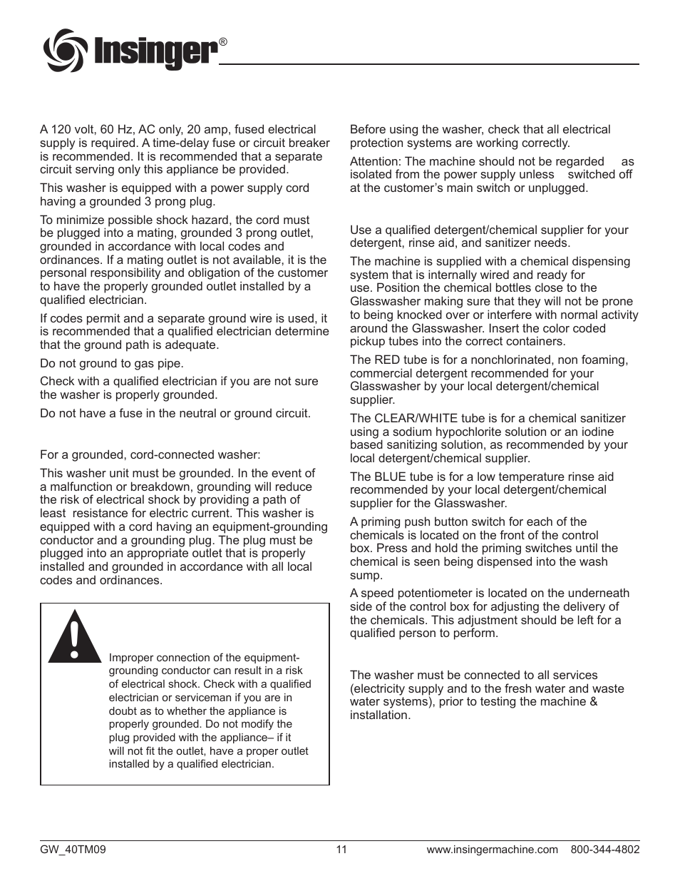 Insinger GW-40 User Manual | Page 13 / 38