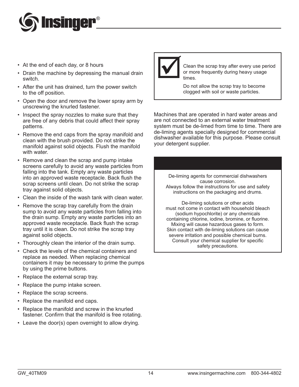 Insinger GW-40 User Manual | Page 16 / 38