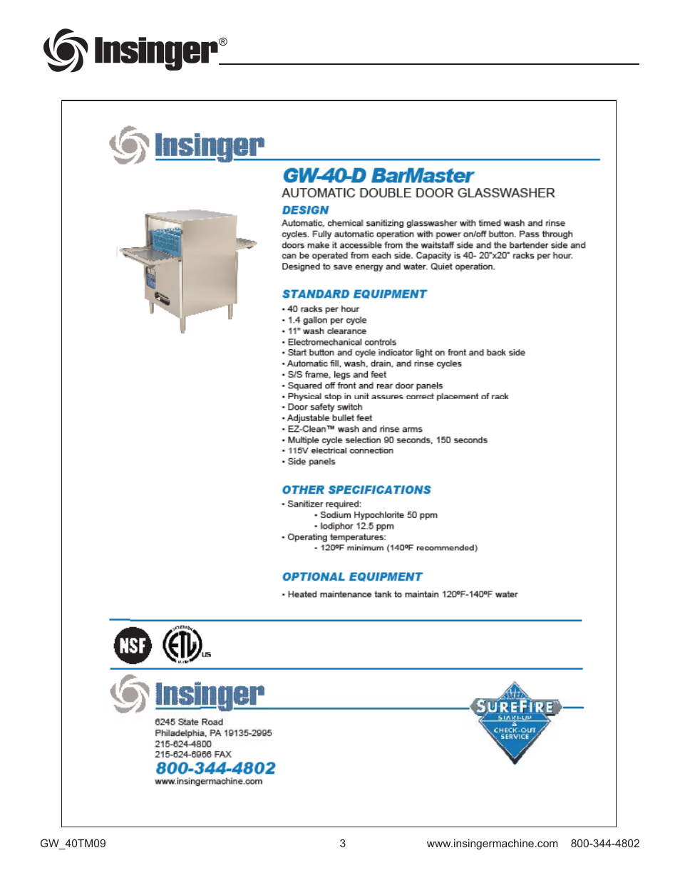 Insinger GW-40 User Manual | Page 5 / 38