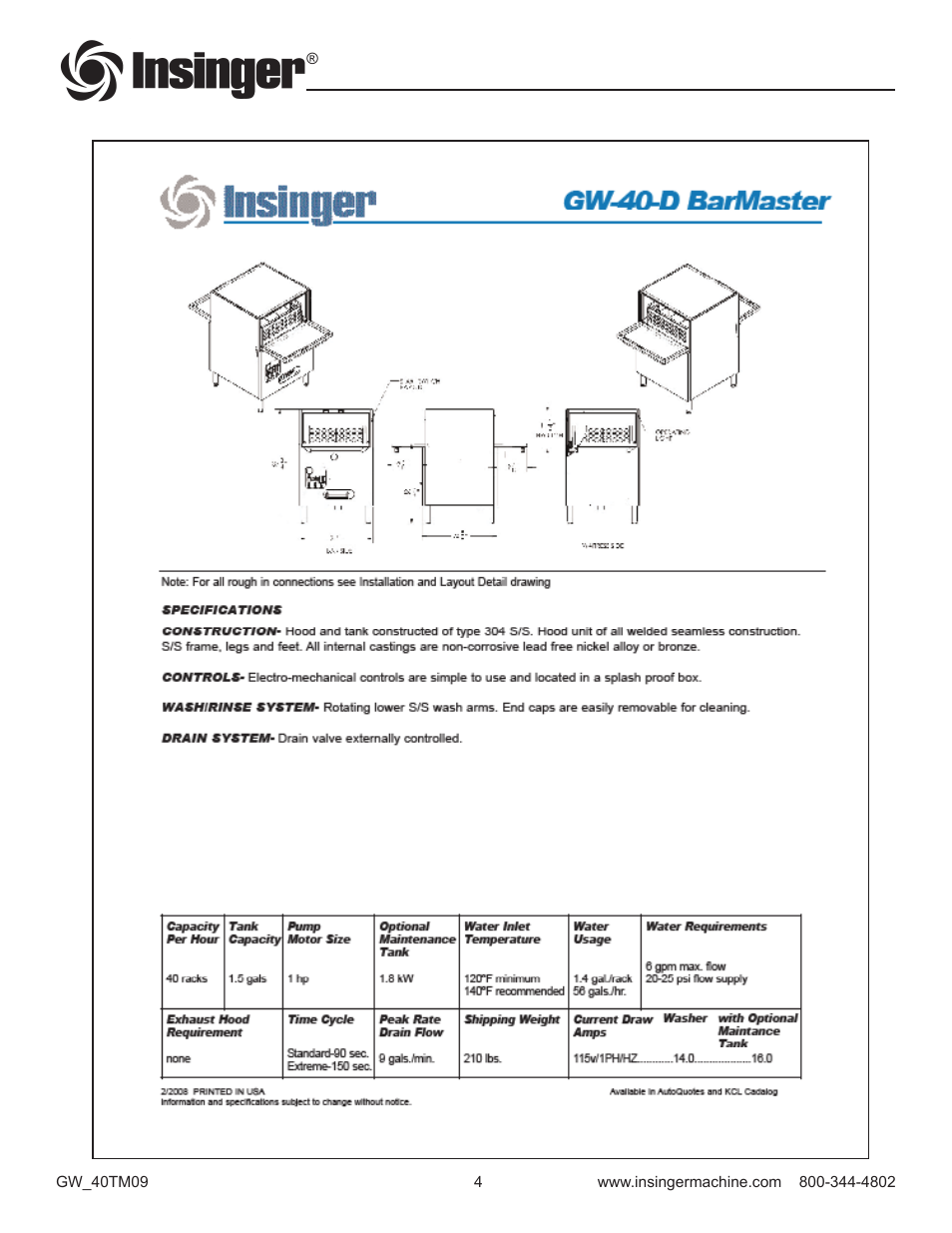 Insinger GW-40 User Manual | Page 6 / 38