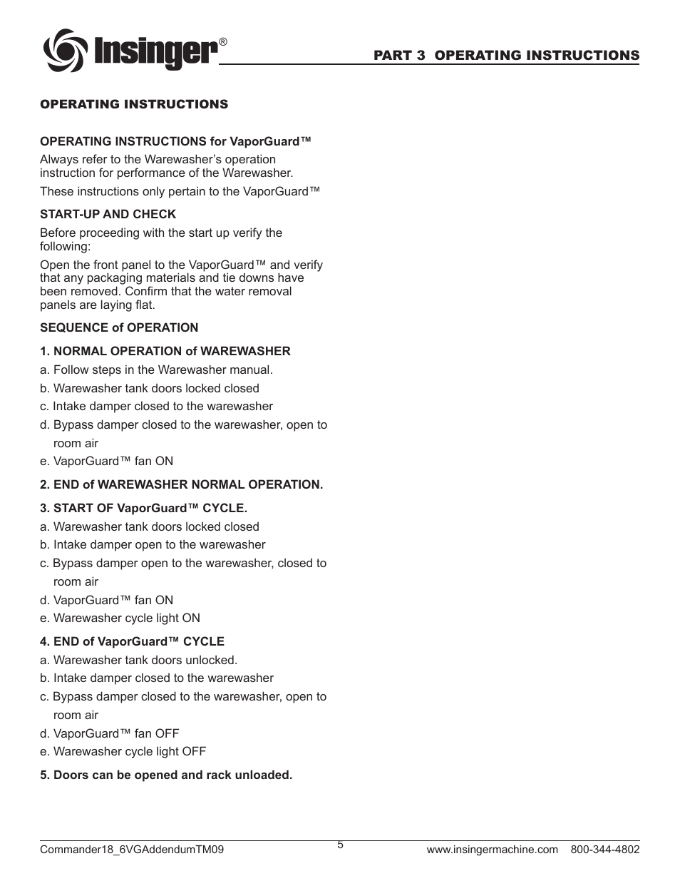 Insinger Commander 18-6VG User Manual | Page 7 / 25