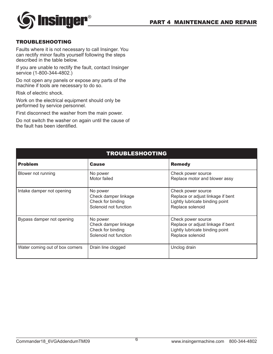 Insinger Commander 18-6VG User Manual | Page 8 / 25