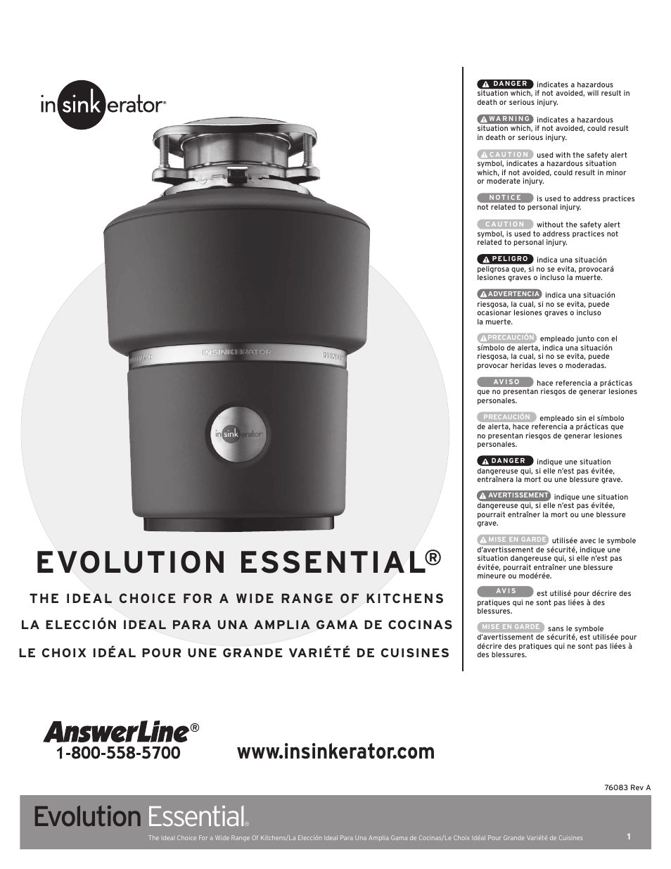 InSinkErator Evolution Essential User Manual | 14 pages