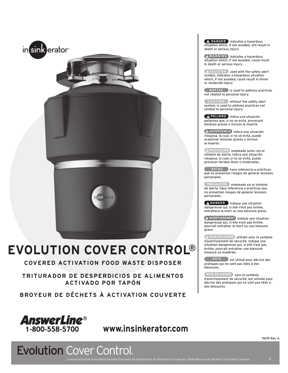 InSinkErator Evolution Cover Control User Manual | 16 pages