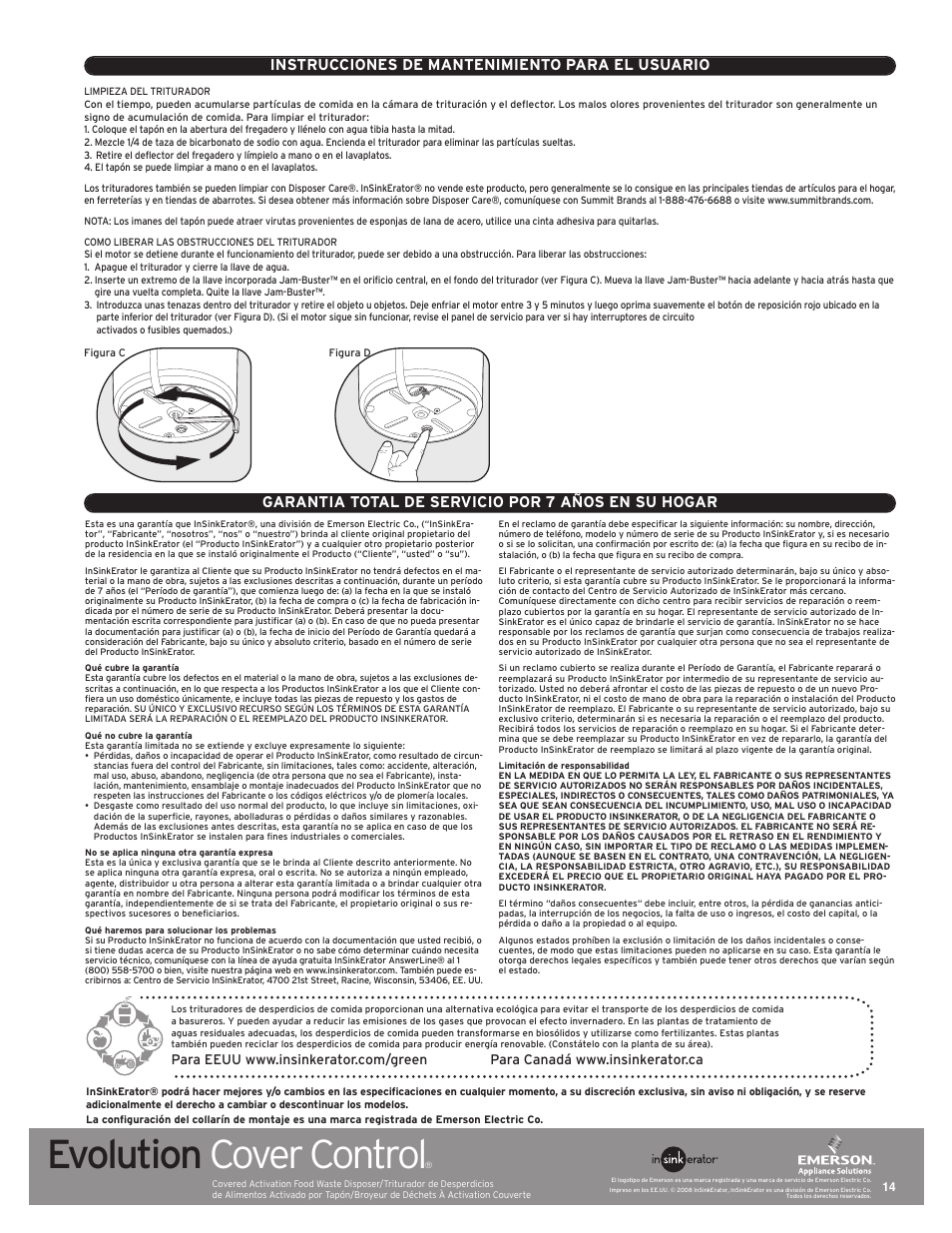 Evolution cover control | InSinkErator Evolution Cover Control User Manual | Page 14 / 16