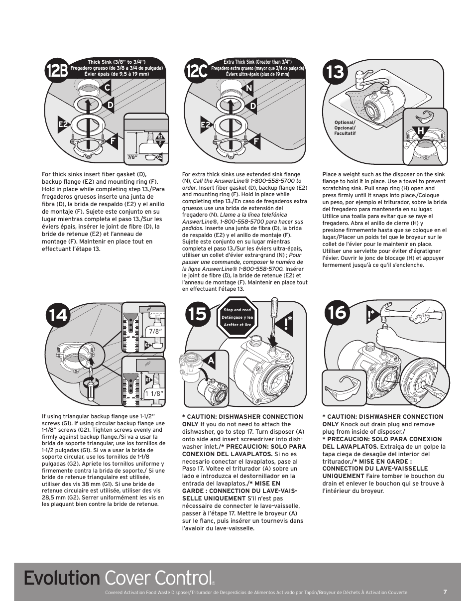 Evolution cover control, Fc d, Fn d | InSinkErator Evolution Cover Control User Manual | Page 7 / 16