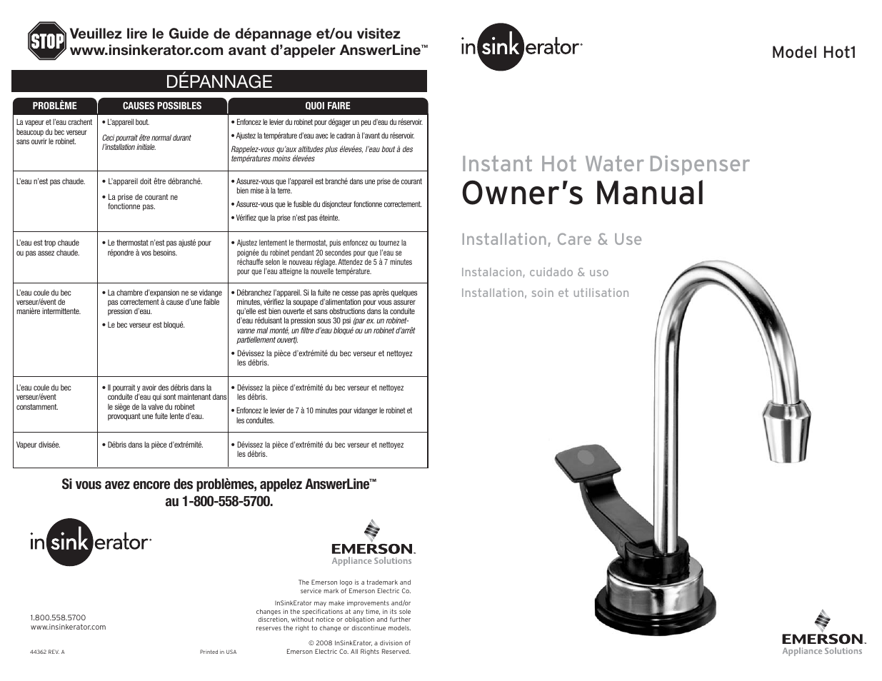 InSinkErator Hot1 User Manual | 18 pages