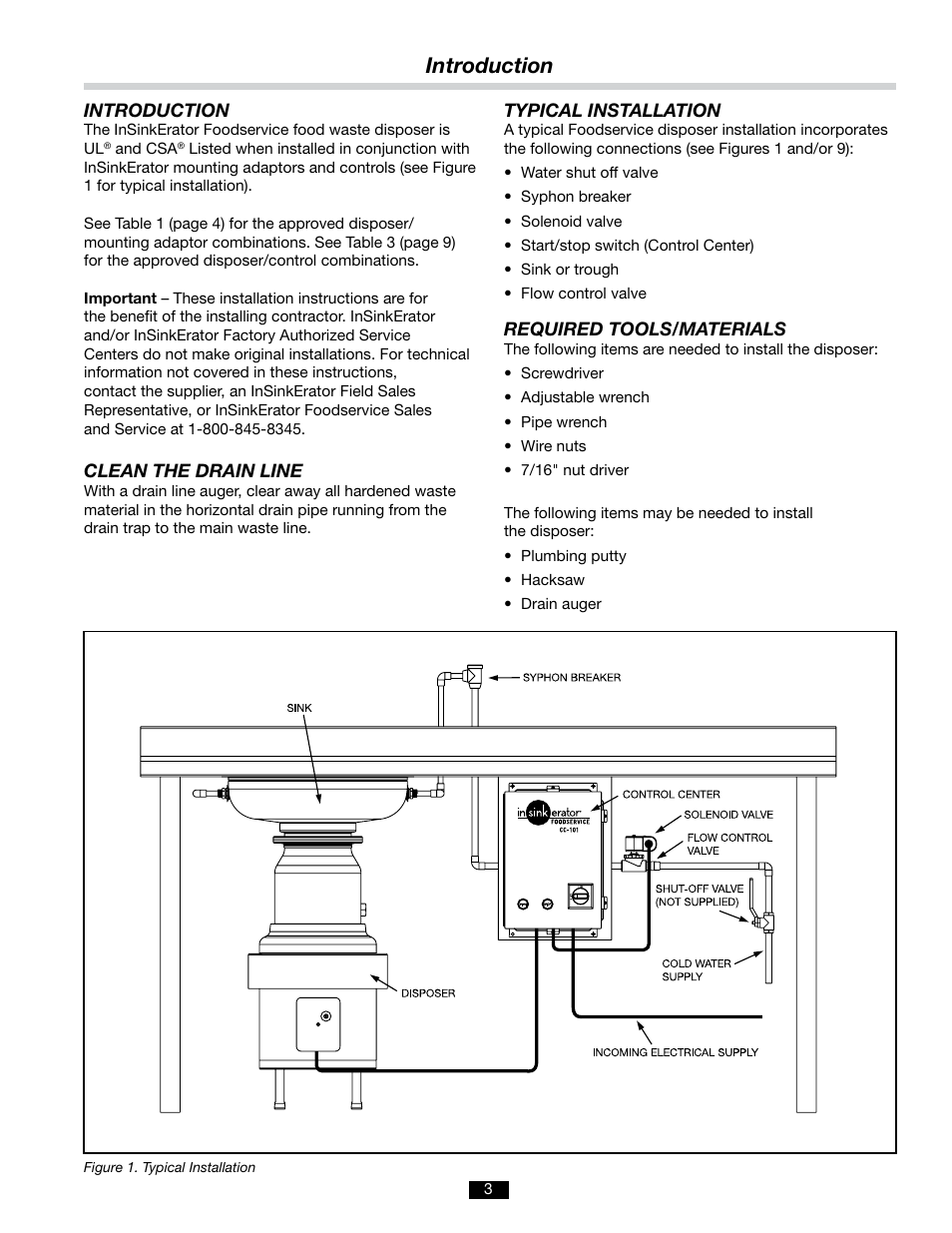 Introduction | InSinkErator SS-50 User Manual | Page 3 / 11