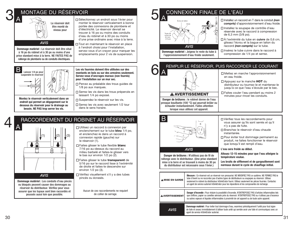 Connexion finale de l’eau, Remplir le réservoir, puis raccorder le courant | InSinkErator C1300 User Manual | Page 16 / 20
