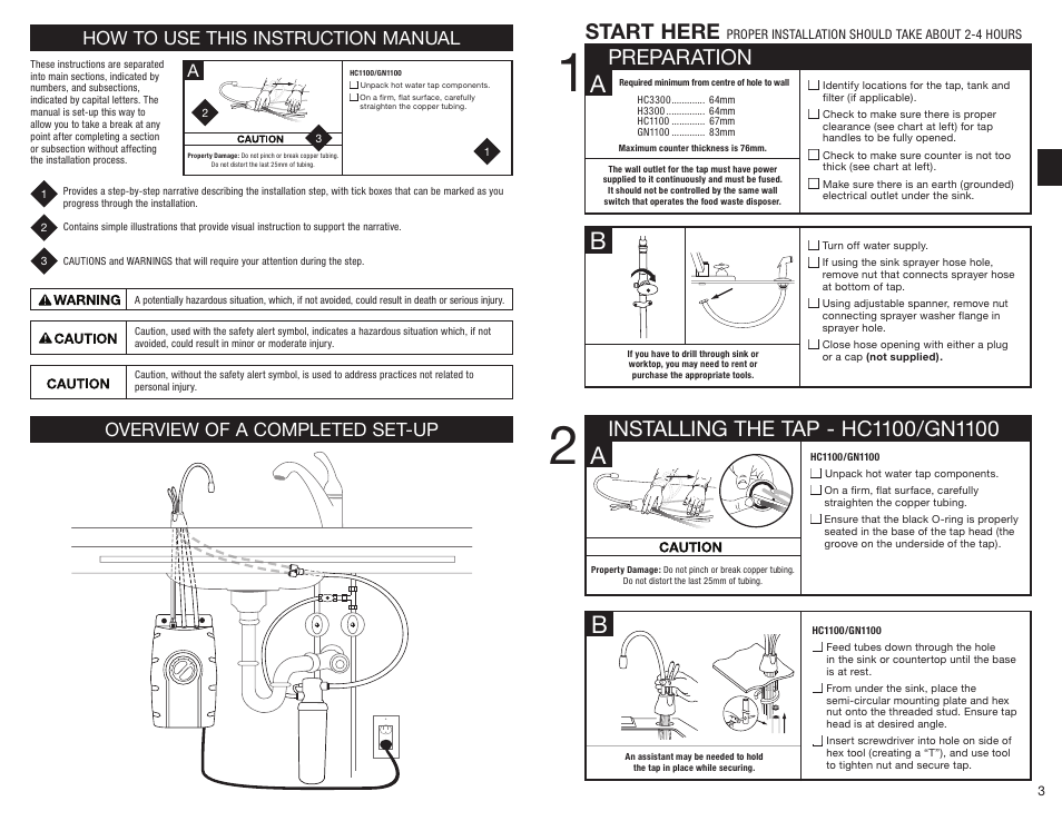 Preparation start here | InSinkErator HC3300 User Manual | Page 3 / 80