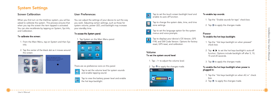 System settings | Intellinav 1 User Manual | Page 16 / 26