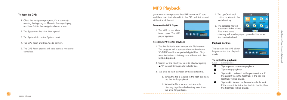 Mp3 playback | Intellinav 1 User Manual | Page 18 / 26