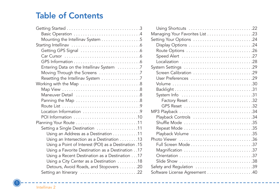 Intellinav 2 User Manual | Page 3 / 52