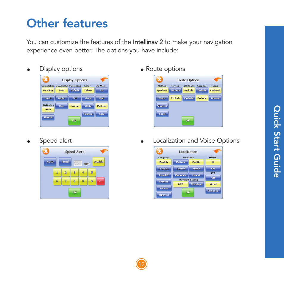 Other features | Intellinav 2 Quick Start User Manual | Page 14 / 16