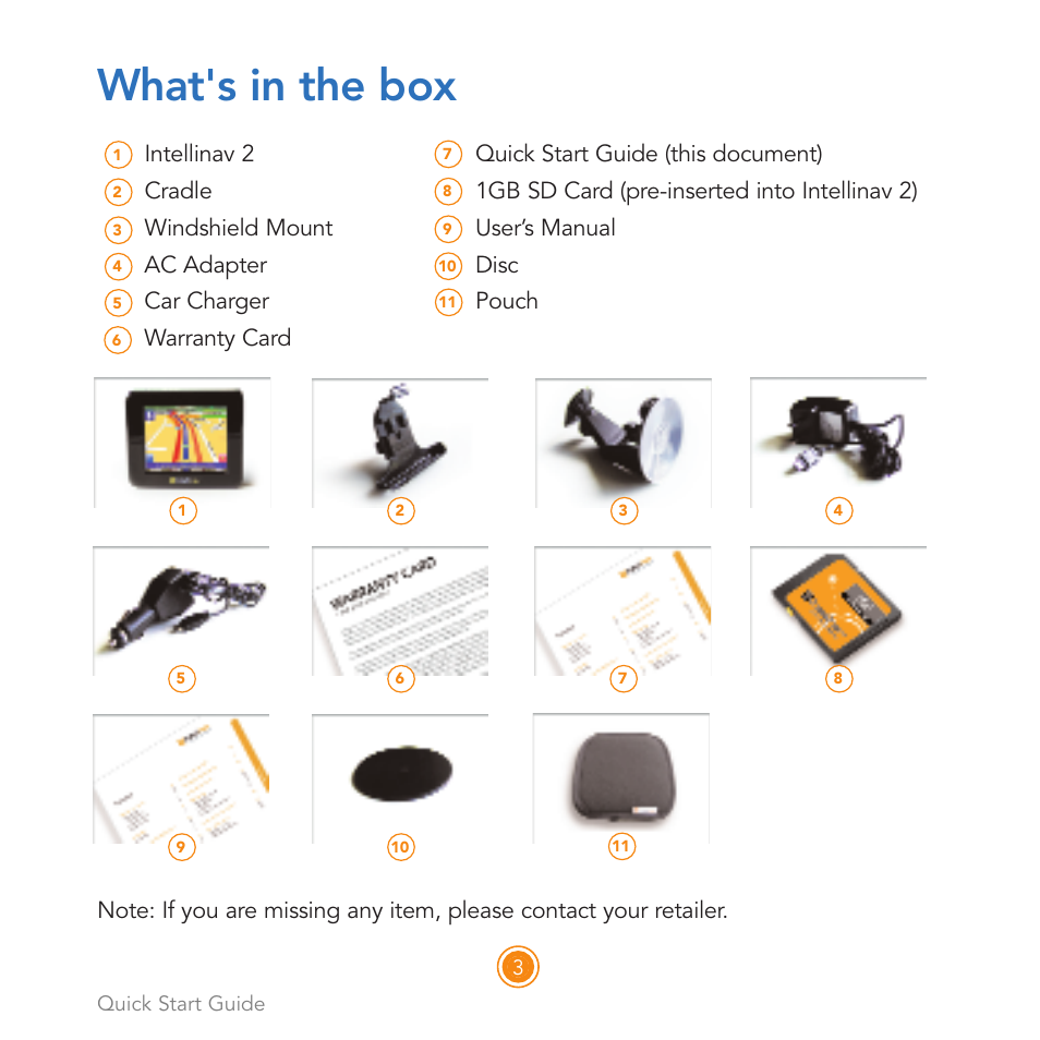 What's in the box | Intellinav 2 Quick Start User Manual | Page 5 / 16