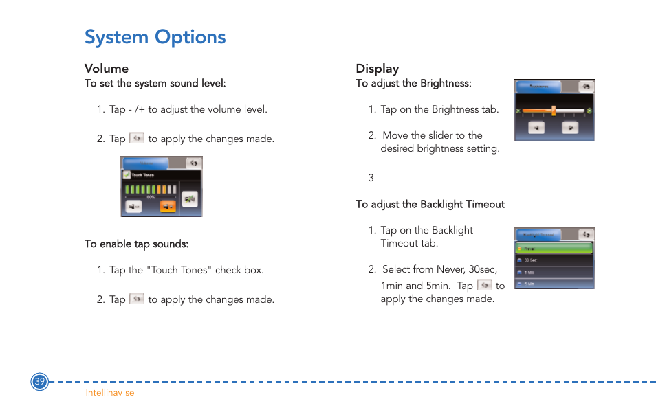 System options | Intellinav SE User Manual | Page 41 / 60