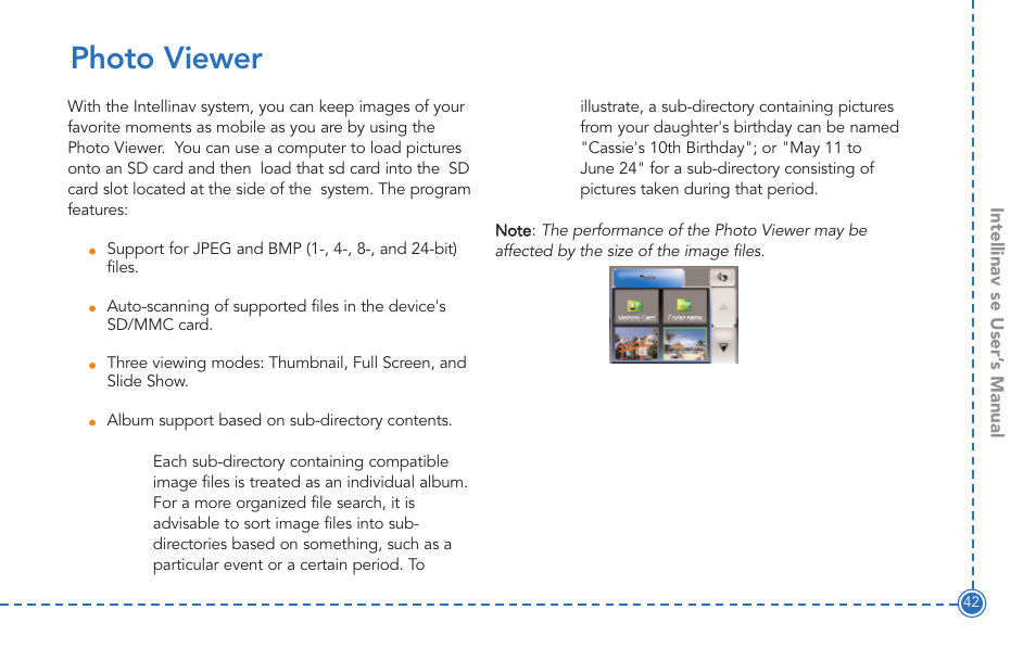 Photo viewer | Intellinav SE User Manual | Page 44 / 60