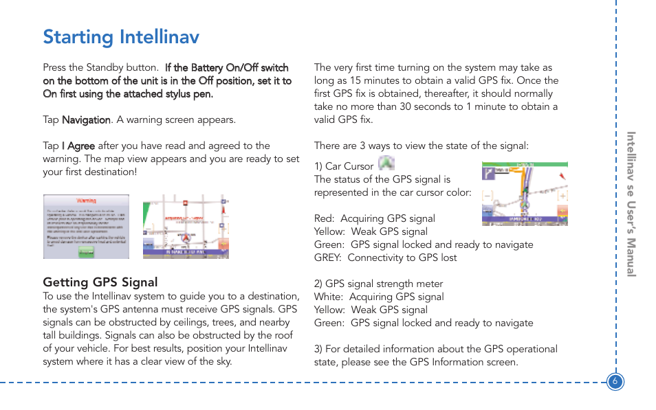 Starting intellinav | Intellinav SE User Manual | Page 8 / 60