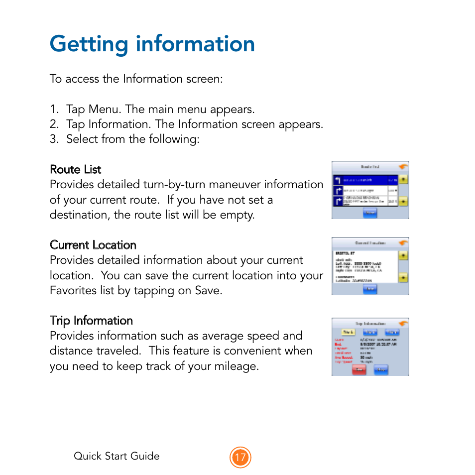 Getting information | Intellinav SE Quick Start User Manual | Page 19 / 26