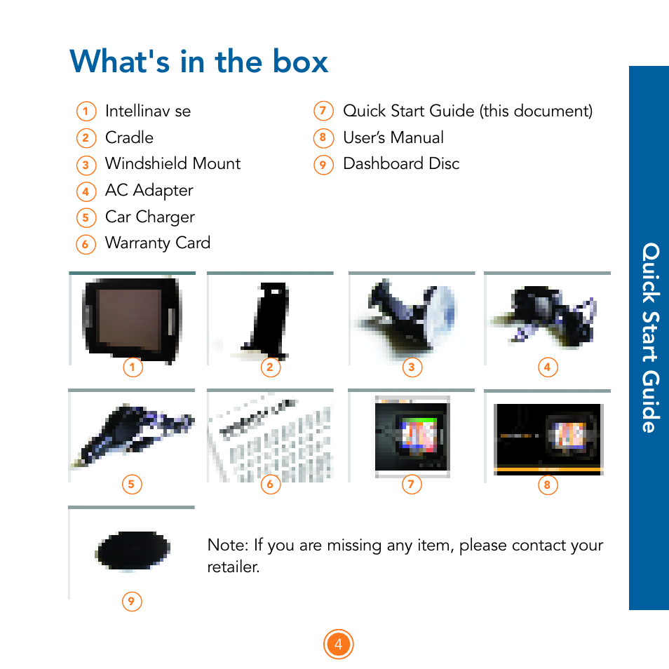 What's in the box, Quick start guide | Intellinav SE Quick Start User Manual | Page 6 / 26