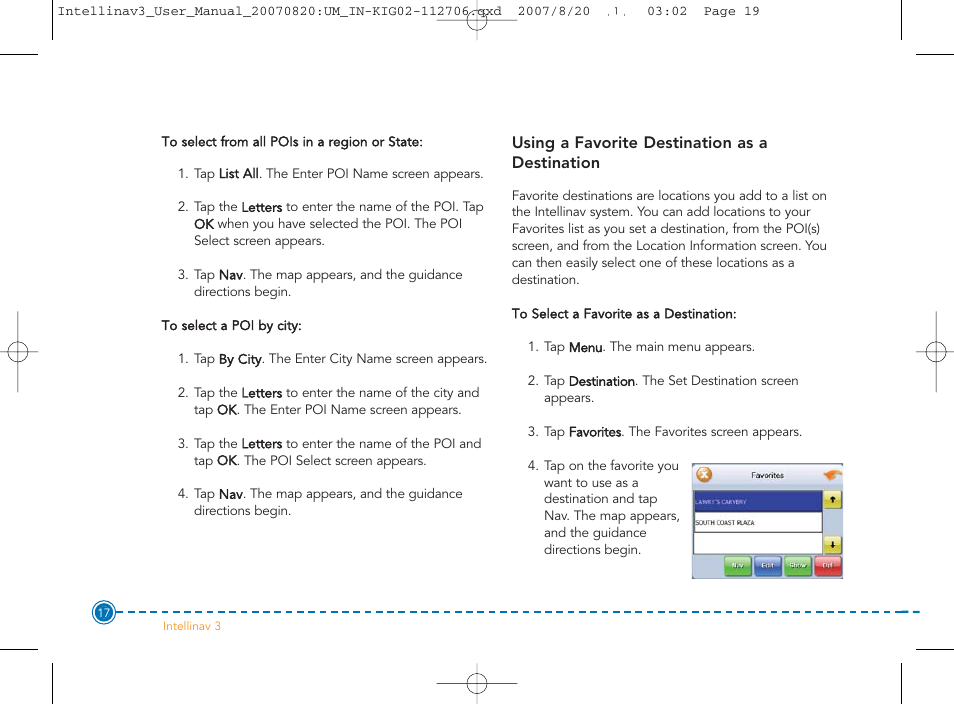 Intellinav 3 User Manual | Page 18 / 60