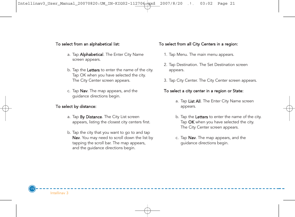 Intellinav 3 User Manual | Page 20 / 60