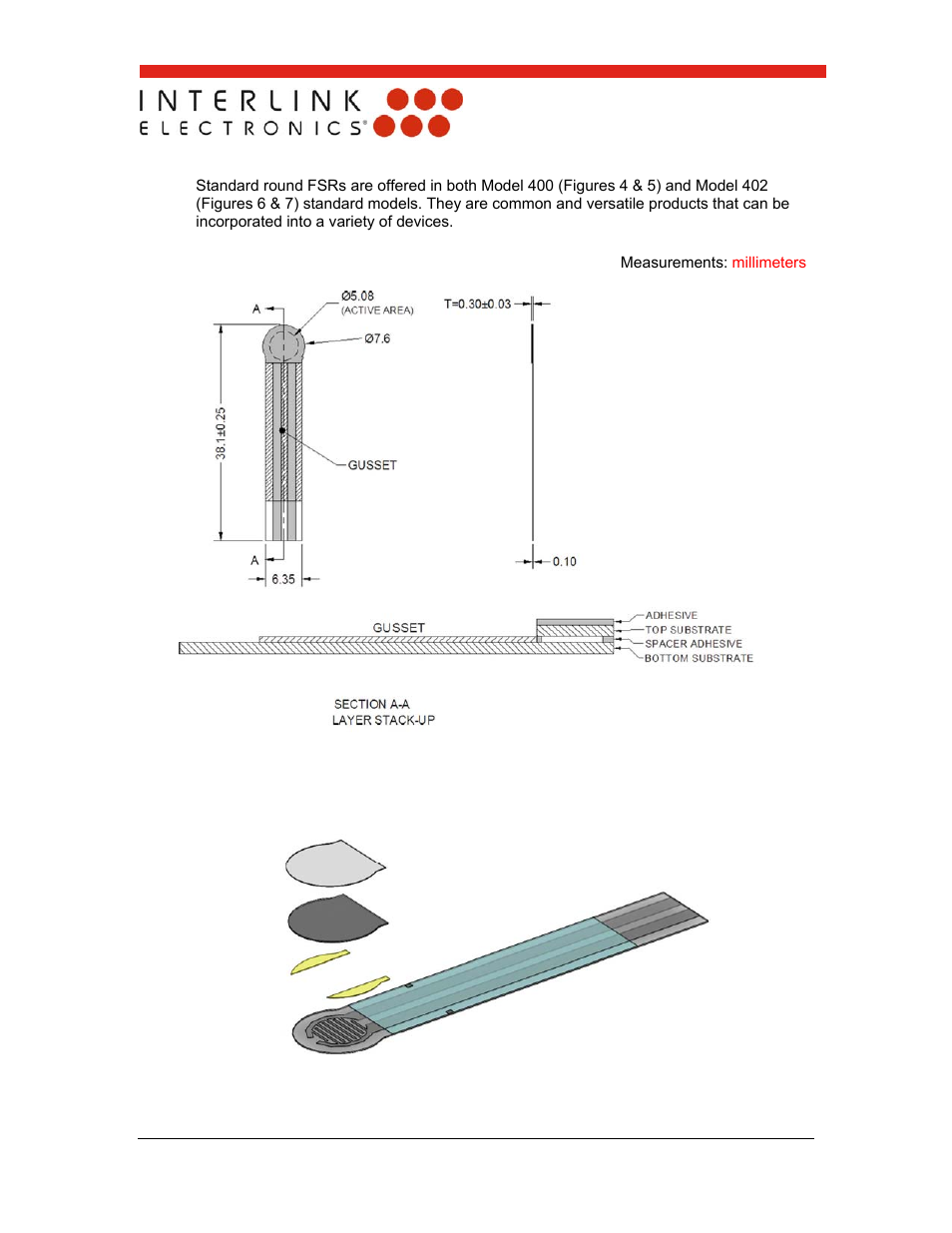 Model 400 round, Exploded view | Interlink Electronics FSR 400 Series User Manual | Page 11 / 37