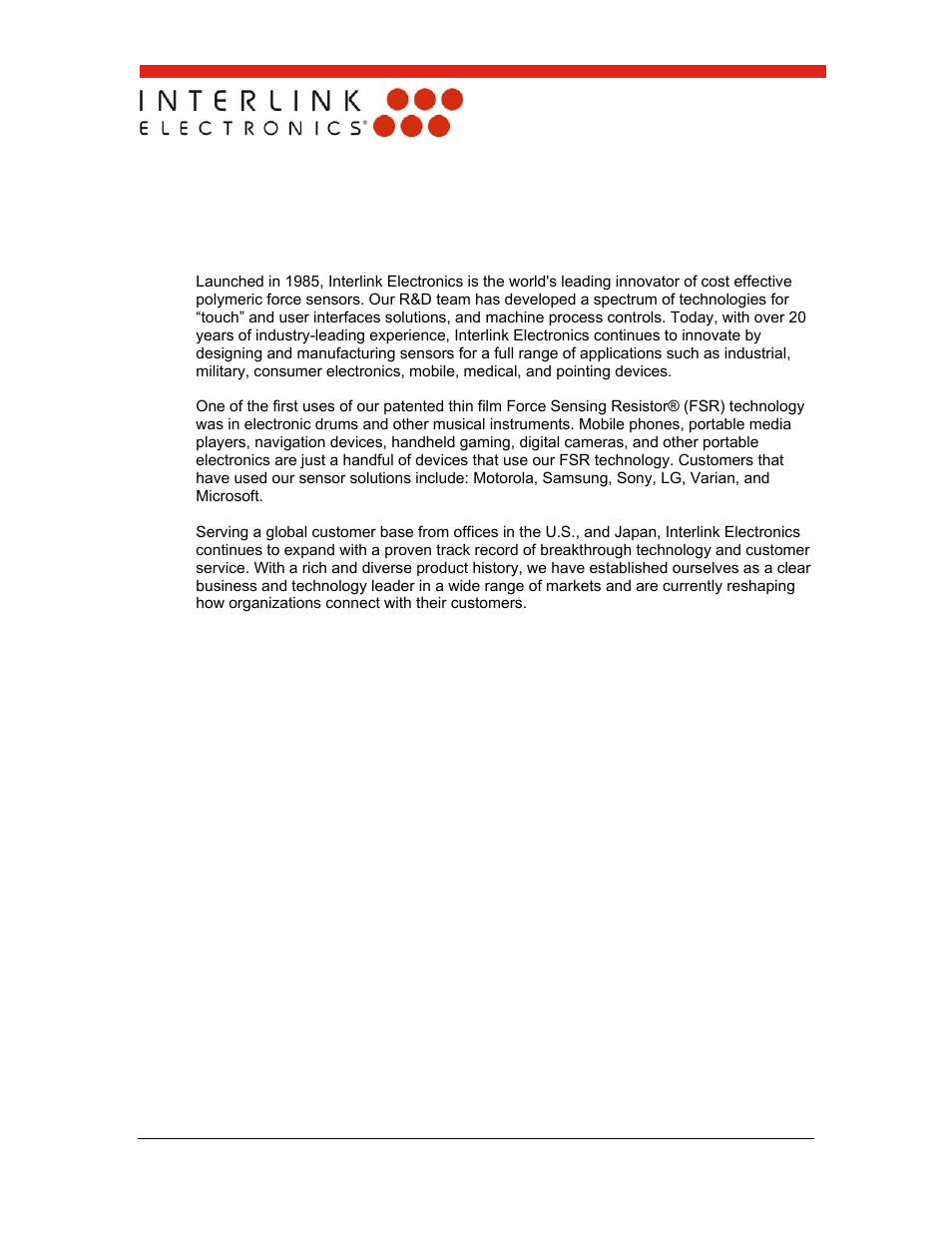 0 introduction | Interlink Electronics FSR 400 Series User Manual | Page 3 / 37