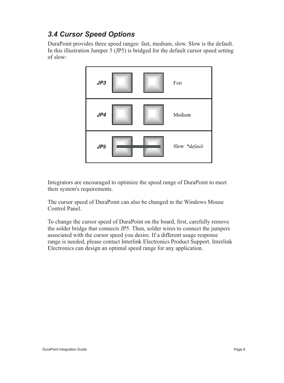 4 cursor speed options | Interlink Electronics DuraPoint User Manual | Page 13 / 35